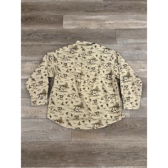 Woolrich 100% Cotton Button Down Shirt | Mens L | British Tan Dogs | Long Sleeve - Picture 8 of 8